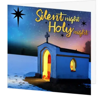 Christelijke kerstkaart Silent night Holy night