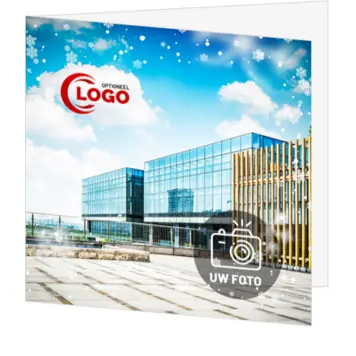 Kerstkaart met foto van uw pand en logo