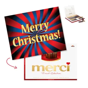 kerstkaart met Merry Christmas in goud
