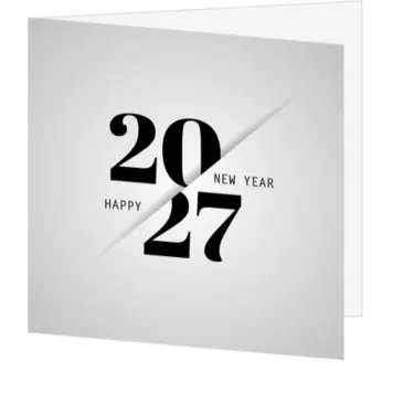 kerstkaart met 2027 in strak typografisch ontwerp
