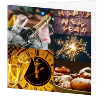 kerstkaart met feestelijke nieuwjaarssfeer