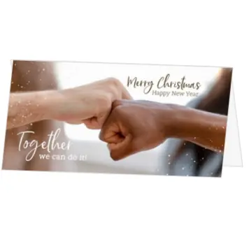 Kerstkaart met boks en krachtige kerstgroet