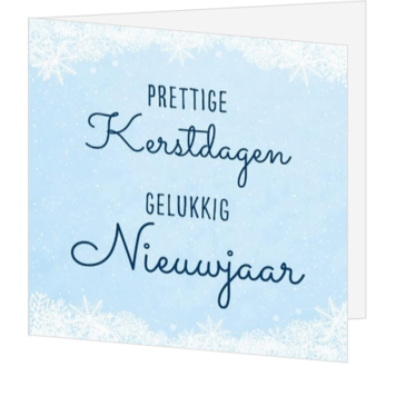 Lichtblauwe kerstkaart met sneeuwkristallen