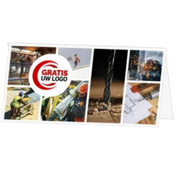 kerstkaart met bouwfoto’s en eigen logo