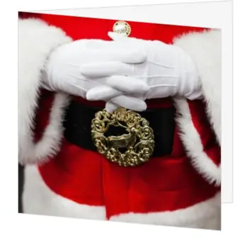 Kerstkaart met kerstman kleding en riem