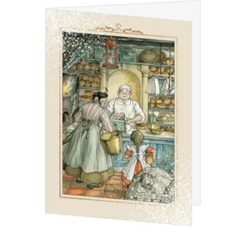 Kerstkaart Anton Pieck met bakkerijtafereel
