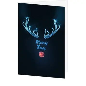 Kerstkaart met lichtgevend rendiergewei