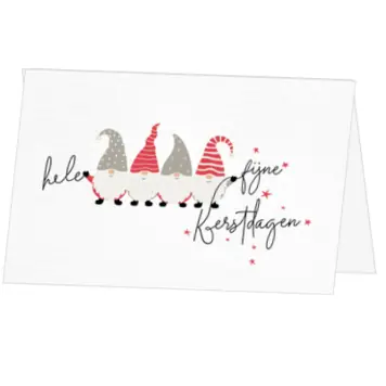 kerstkaart met kabouters en fijne kerstdagen