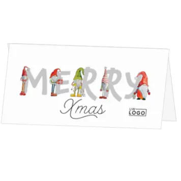 kerstkaart met kabouters en Merry Xmas