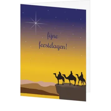 Kerstkaart met drie wijzen en ster
