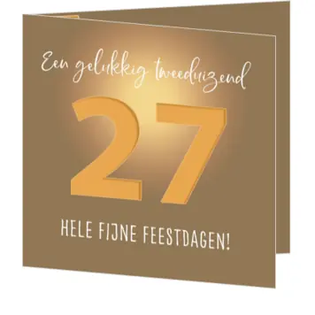 Kerstkaart met goudkleurig jaartal 2027