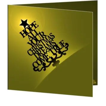 kerstkaart met kerstboom van typografie in groen