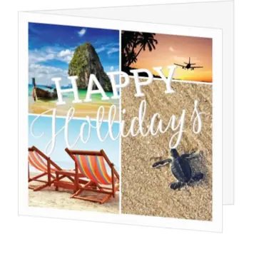 kerstkaart met zonnige vakantiefoto’s