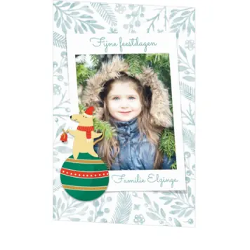 kerstkaart met eigen foto en kerstmuis