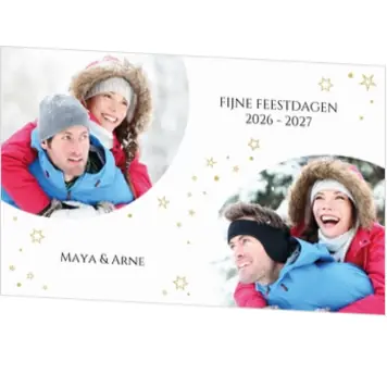 kerstkaart met foto's en jaartal 2026-2027