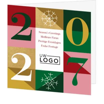 kerstkaart met logo en jaartal 2027