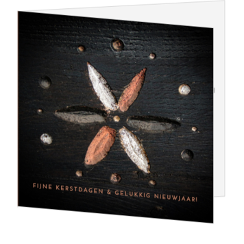 Kerstkaart met houten kerstster