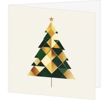 Minimalistische kerstkaart met moderne kerstboom