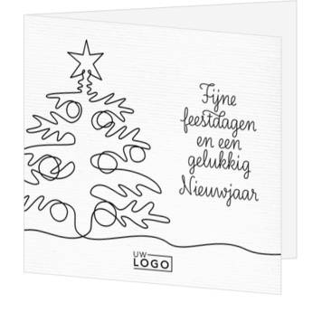Moderne kerstkaart met minimalistische kerstboom