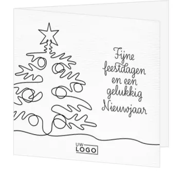 Moderne kerstkaart met minimalistische kerstboom