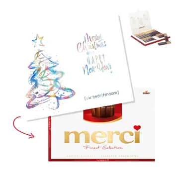 Moderne kerstkaart met kleurrijke kerstboom