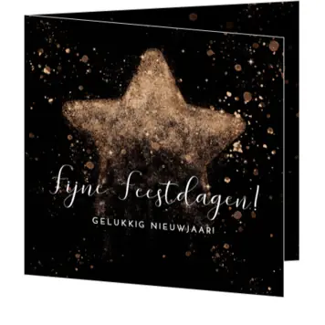 Kerstkaart met ster van goud sterrenstof