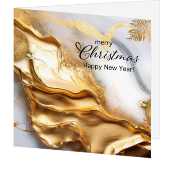 Luxe kerstkaart met goud en marmerlook
