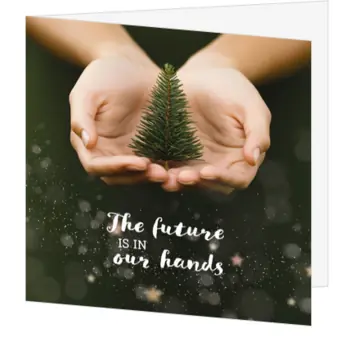 Kerstkaart met kersttakje en inspirerende boodschap