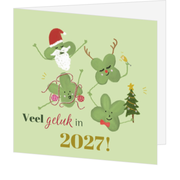 Vrolijke kerstkaart om veel geluk te wensen