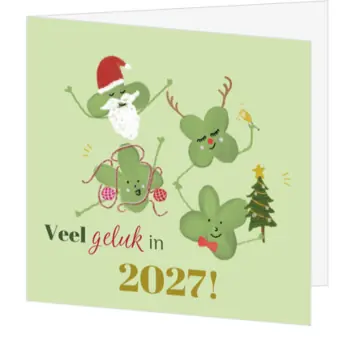 Vrolijke kerstkaart om veel geluk te wensen