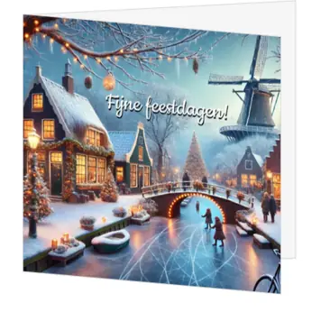 Kerstkaart met Hollands winterwonderland