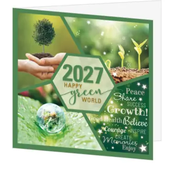 Duurzame kerstkaart met groene uitstraling