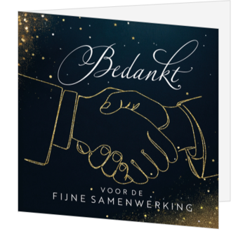 Kerstkaart bedankt voor de fijne samenwerking