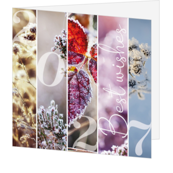 Kerstkaart met winterse natuur en stijlvolle collage