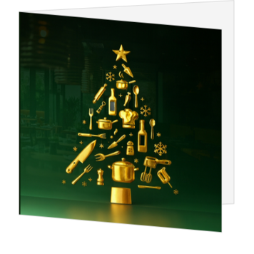 Kerstkaart met culinaire kerstboom