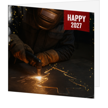 Kerstkaart voor techniek en metaalbewerking