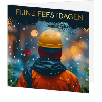 Stoere kerstkaart voor bouw en techniek