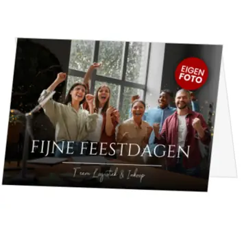 kerstkaart met eigen foto en zakelijke uitstraling
