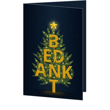 Kerstkaart bedankt met kerstboom van takken