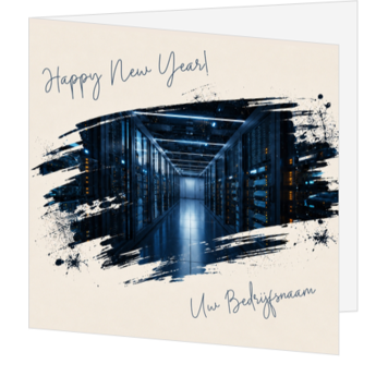 Zakelijke kerstkaart met datacenter illustratie