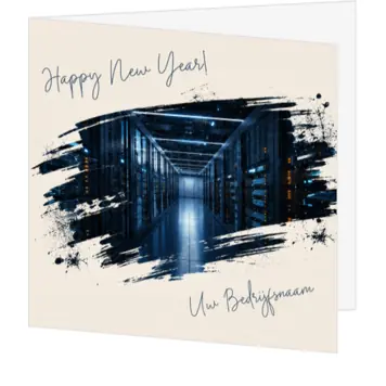 Zakelijke kerstkaart met datacenter illustratie