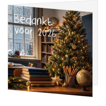 Kerstkaart om waardering uit te spreken in het onderwijs