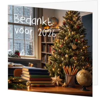 kerstkaart om waardering uit te spreken in het onderwijs