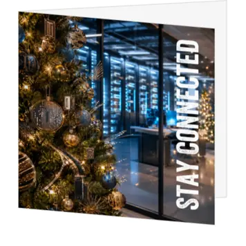 Moderne kerstkaart met kerstboom en technologie