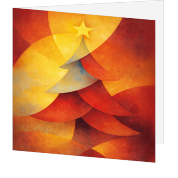 Abstracte kerstkaart met stralende kerstboom