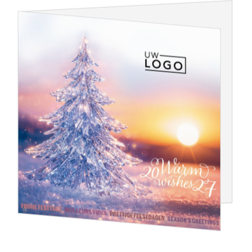 Kerstkaart met glinsterende kerstboom
