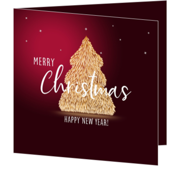 Kerstkaart met fonkelende kerstboom