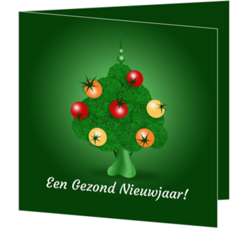 Originele kerstkaart met broccoli kerstboom