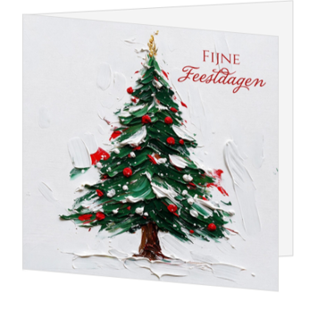 Kerstkaart met geverfde kerstboom