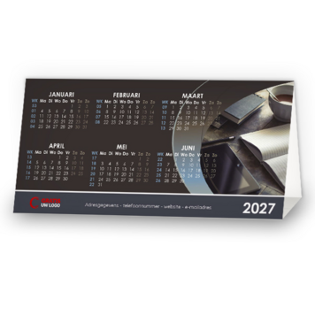 Kerstkaart kalender 2027 met luxe zakelijke uitstraling